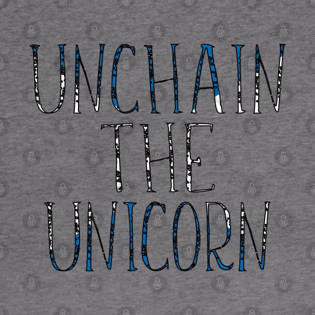 UNCHAIN THE UNICORN, Scottish Independence Saltire Flag Slogan by MacPean